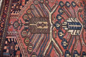 4'0x6'5 Hand Knotted Tribal Geometric Oriental Wool Rug
