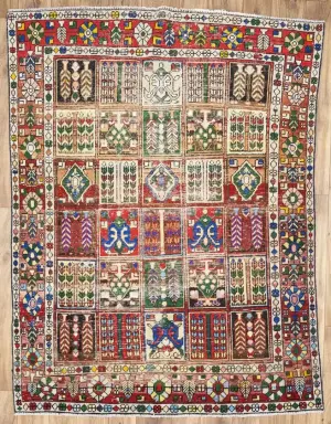 5'0x6'5 Hand Knotted Tribal Pictorial Oriental Wool Rug