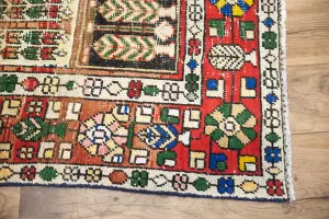 5'0x6'5 Hand Knotted Tribal Pictorial Oriental Wool Rug