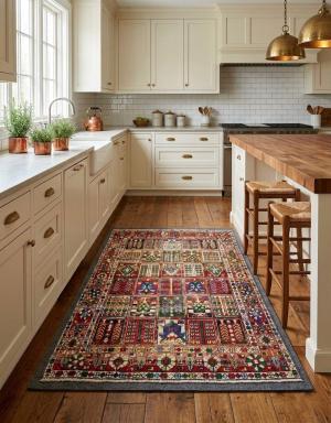 5'0x6'5 Hand Knotted Tribal Pictorial Oriental Wool Rug