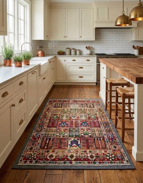 5'0x6'5 Hand Knotted Tribal Pictorial Oriental Wool Rug