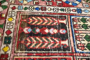 5'0x6'5 Hand Knotted Tribal Pictorial Oriental Wool Rug