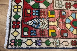 5'0x6'5 Hand Knotted Tribal Pictorial Oriental Wool Rug