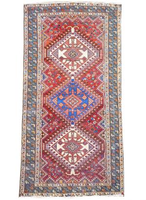 5'3x10'1 Hand Knotted Tribal Geometric Oriental Wool Rug