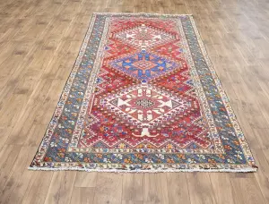 5'3x10'1 Hand Knotted Tribal Geometric Oriental Wool Rug