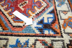 5'3x10'1 Hand Knotted Tribal Geometric Oriental Wool Rug