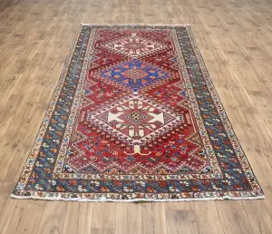 5'3x10'1 Hand Knotted Tribal Geometric Oriental Wool Rug