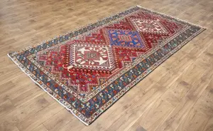 5'3x10'1 Hand Knotted Tribal Geometric Oriental Wool Rug