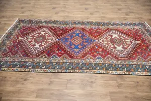 5'3x10'1 Hand Knotted Tribal Geometric Oriental Wool Rug