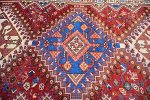 5'3x10'1 Hand Knotted Tribal Geometric Oriental Wool Rug