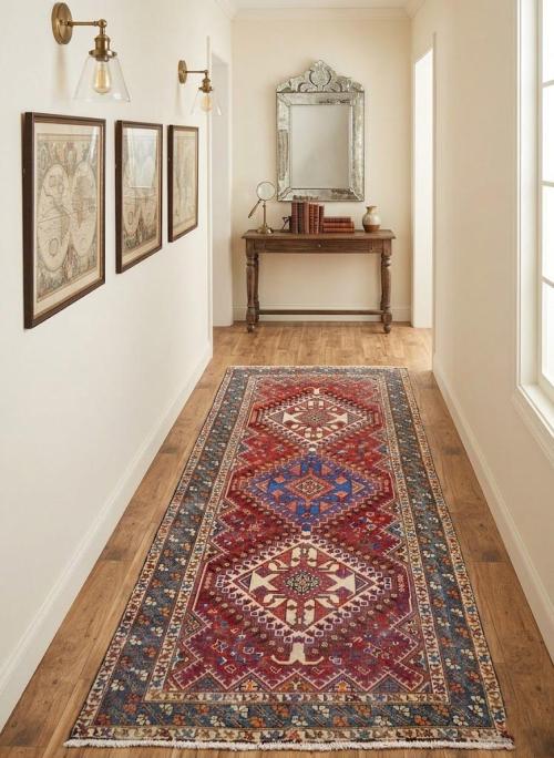 5'3x10'1 Hand Knotted Tribal Geometric Oriental Wool Rug