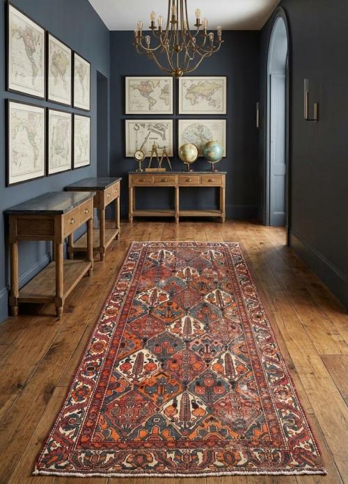 4'8x9'2 Hand Knotted Tribal Floral Oriental Wool Rug