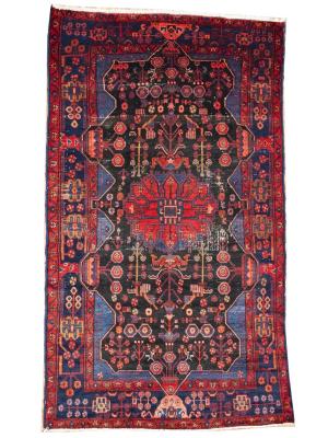 5'2 X 8'10 Hand Knotted Charcoal Floral Orintal Wool rug
