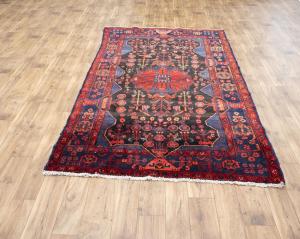 5'2 X 8'10 Hand Knotted Charcoal Floral Orintal Wool rug