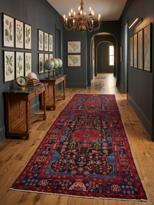 5'2 X 8'10 Hand Knotted Charcoal Floral Orintal Wool rug