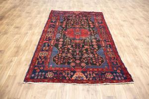 5'2 X 8'10 Hand Knotted Charcoal Floral Orintal Wool rug