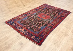 5'2x8'10 Hand Knotted Tribal Geometric Oriental Wool Rug