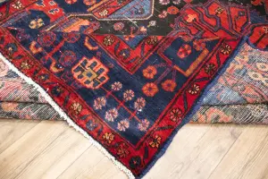 5'2x8'10 Hand Knotted Tribal Geometric Oriental Wool Rug