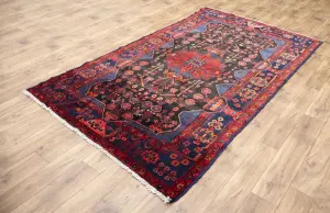 5'2x8'10 Hand Knotted Tribal Geometric Oriental Wool Rug