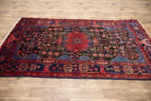 5'2 X 8'10 Hand Knotted Charcoal Floral Orintal Wool rug