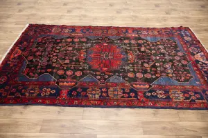 5'2x8'10 Hand Knotted Tribal Geometric Oriental Wool Rug