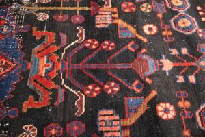 5'2 X 8'10 Hand Knotted Charcoal Floral Orintal Wool rug