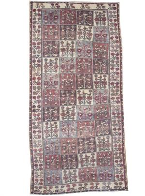 4'9x9'9 Hand Knotted Tribal Geometric Oriental Wool Rug