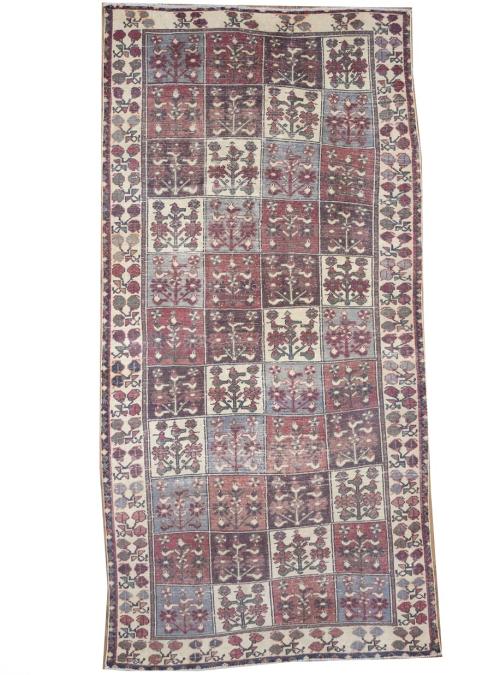 4'9x9'9 Hand Knotted Tribal Geometric Oriental Wool Rug