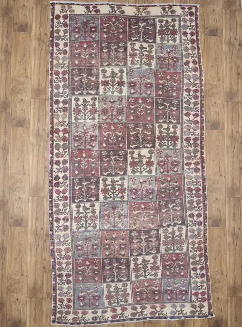 4'9x9'9 Hand Knotted Tribal Geometric Oriental Wool Rug