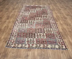 4'9x9'9 Hand Knotted Tribal Geometric Oriental Wool Rug