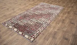 4'9x9'9 Hand Knotted Tribal Geometric Oriental Wool Rug