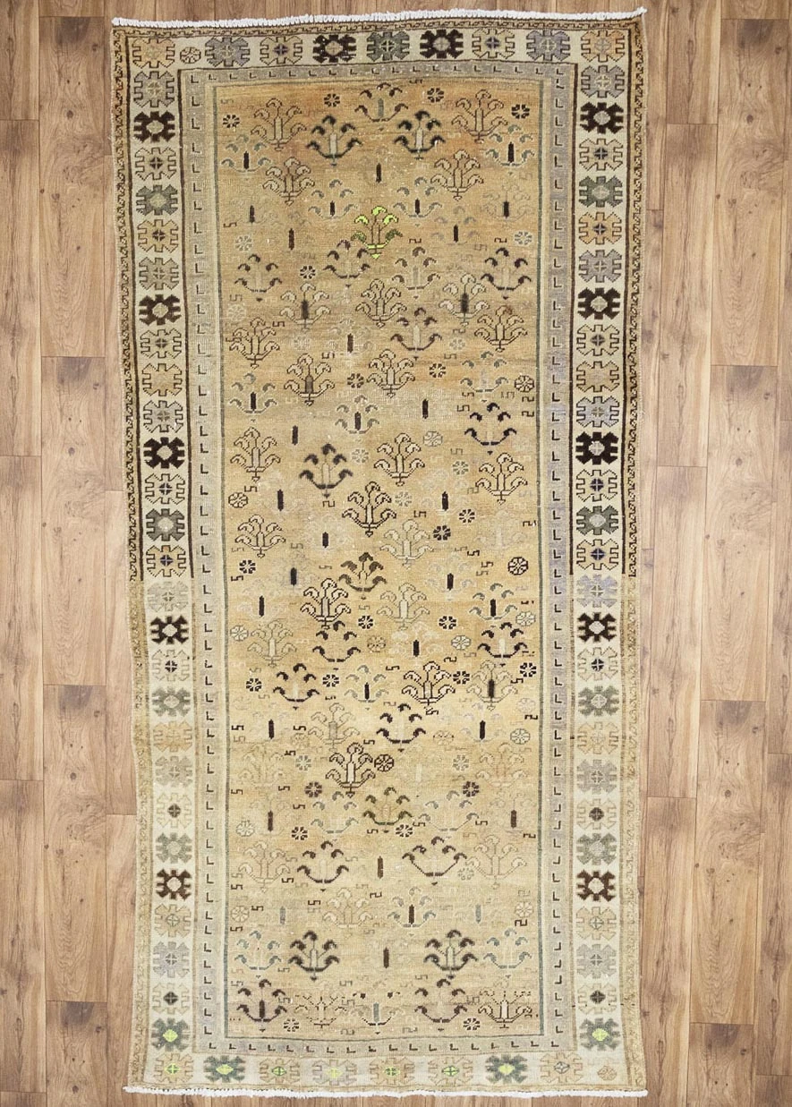 4'8x9'8 Hand Knotted Tribal Floral Oriental Wool Rug - Image 1