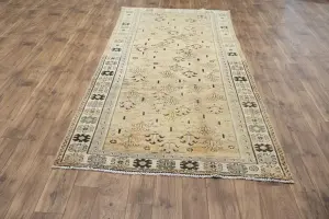 4'8x9'8 Hand Knotted Tribal Floral Oriental Wool Rug