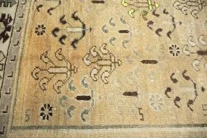 4'8x9'8 Hand Knotted Tribal Floral Oriental Wool Rug
