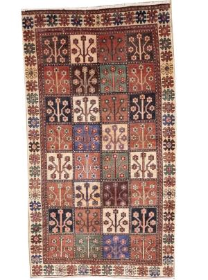 4'11x9'0 Hand Knotted Tribal Geometric Oriental Wool Rug
