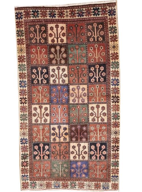 4'11x9'0 Hand Knotted Tribal Geometric Oriental Wool Rug