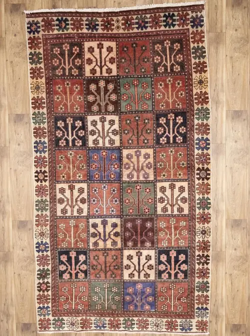4'11x9'0 Hand Knotted Tribal Geometric Oriental Wool Rug