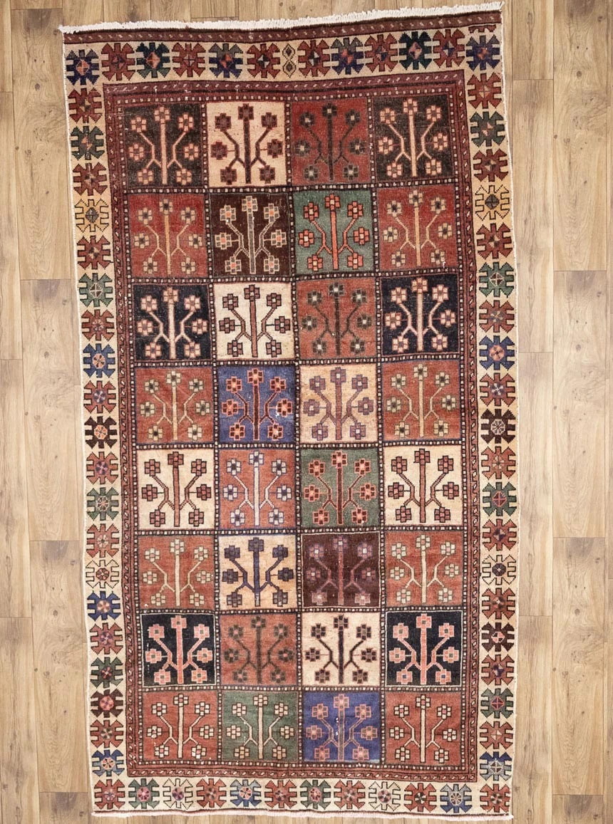 4'11x9'0 Hand Knotted Tribal Geometric Oriental Wool Rug - Image 1