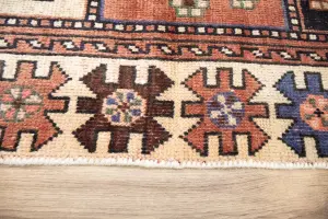 4'11x9'0 Hand Knotted Tribal Geometric Oriental Wool Rug