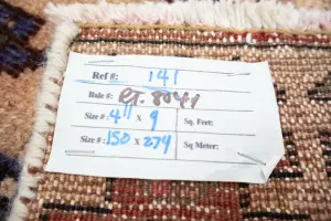 4'11x9'0 Hand Knotted Tribal Geometric Oriental Wool Rug
