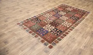 4'11x9'0 Hand Knotted Tribal Geometric Oriental Wool Rug