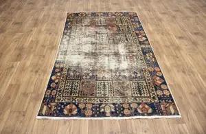 4'6x7'9 Hand Knotted Floral Classic Oriental Wool Rug