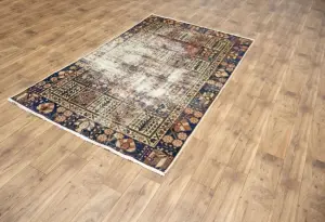 4'6x7'9 Hand Knotted Floral Classic Oriental Wool Rug