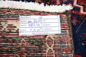 7'0x10'3 Hand Knotted Tribal Geometric Oriental Wool Rug