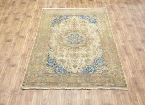 6'3x9'3 Hand Knotted Muted Floral Classic Oriental Wool Rug