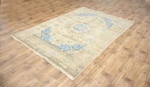 6'3x9'3 Hand Knotted Muted Floral Classic Oriental Wool Rug