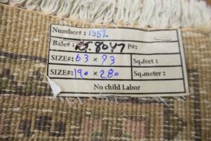 6'3x9'3 Hand Knotted Muted Floral Classic Oriental Wool Rug