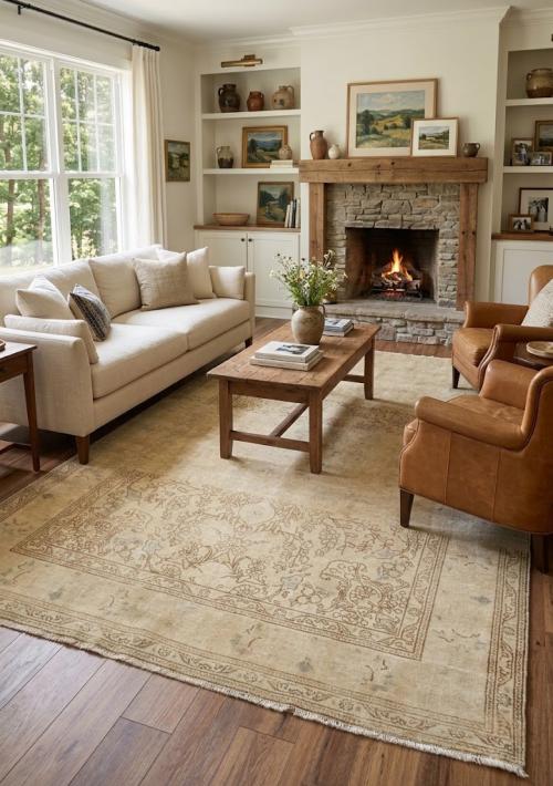 6'7x9'7 Hand Knotted Floral Classic Oriental Wool Rug
