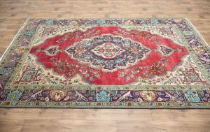 6'6x9'10 Hand Knotted Floral Classic Oriental Wool Rug