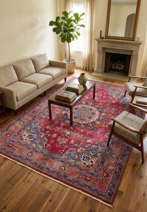 6'5x9'4 Hand Knotted Floral Classic Oriental Wool Rug